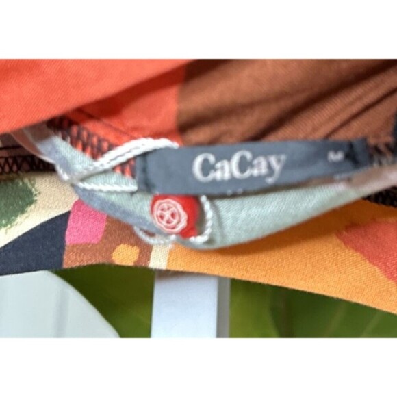 CaCay Maxi Dress Kaftan Made in Brasil Bohemian Tribal Artsy Resort Size M - Picture 10 of 11